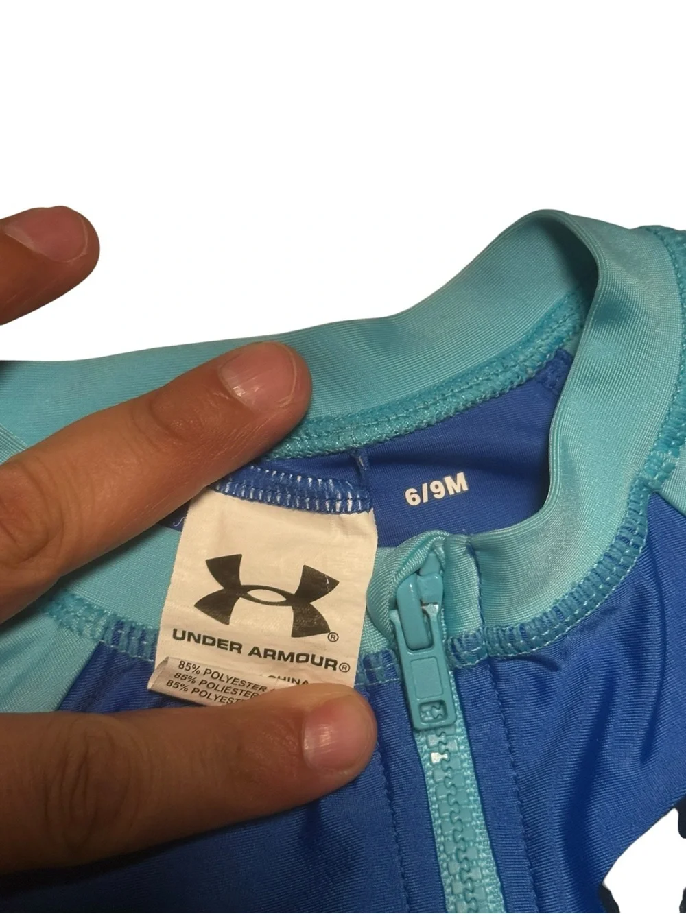 Under Armour Baby Boys Blue 1-Piece Sunsuit Swimsuit 6-9 Months Great Condition
